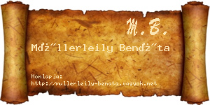 Müllerleily Benáta névjegykártya